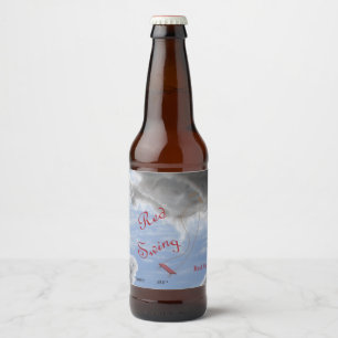 Rótulo Para Garrafa De Cerveja Balanço, nome e estilo vermelhos