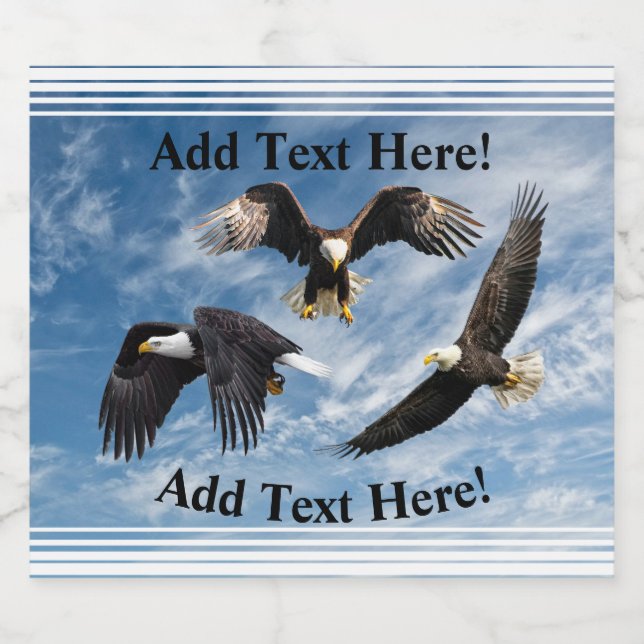 Rótulo Para Garrafa De Cerveja Bald Eagle Soaring (Rótulo Único)