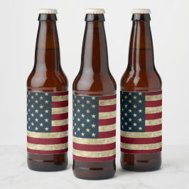 Rótulo Para Garrafa De Cerveja Bandeira Americana