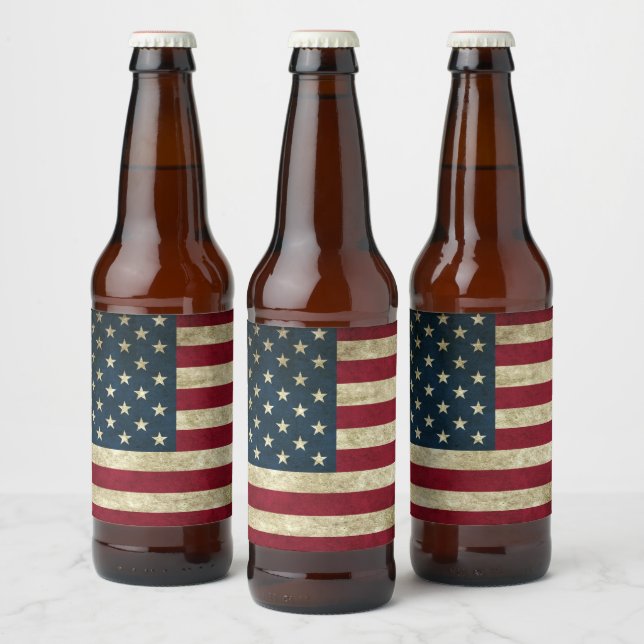 Rótulo Para Garrafa De Cerveja Bandeira Americana (Garrafas)