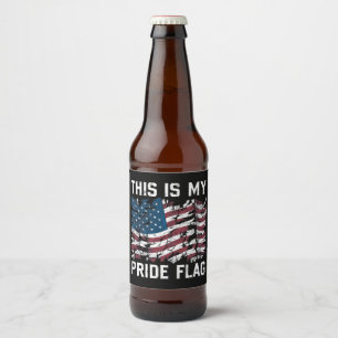 Rótulo Para Garrafa De Cerveja Bandeira do Orgulho Americano Patriota EUA