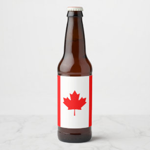 Rótulo Para Garrafa De Cerveja Bandeira nacional patriótica de CANADÁ