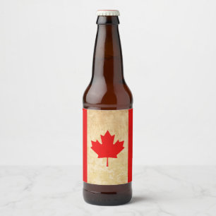 Rótulo Para Garrafa De Cerveja Bandeira Nacional Patriótica Original do CANADÁ