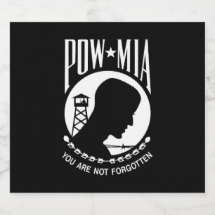 Rótulo Para Garrafa De Cerveja Bandeira POW MIA: Soldados Desaparecidos da Guerra