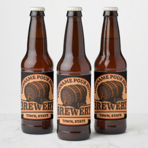 Rótulo Para Garrafa De Cerveja Barril de cerveja de carvalho antigo personalizado
