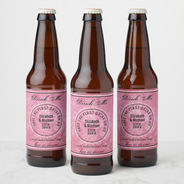 Rótulo Para Garrafa De Cerveja Beba 1rua - Beba-ME A PINK Wedding Favor (Garrafas)