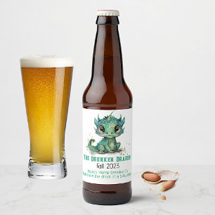 Rótulo Para Garrafa De Cerveja Bebê verde Dragão Home Breer