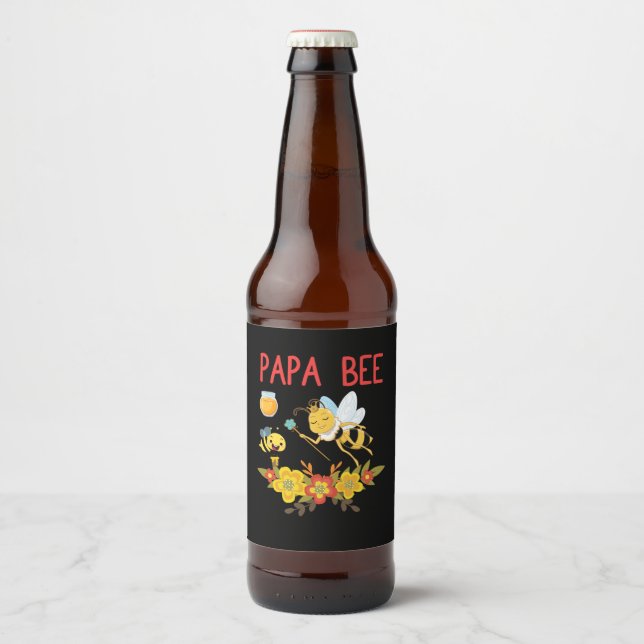 Rótulo Para Garrafa De Cerveja Beekeeper Art Papa Bee 2 (Frente)
