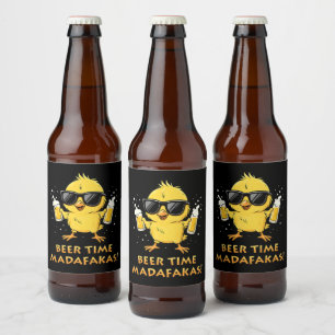 Rótulo Para Garrafa De Cerveja Beer Time Madafakas Meme Pato Goose Retro