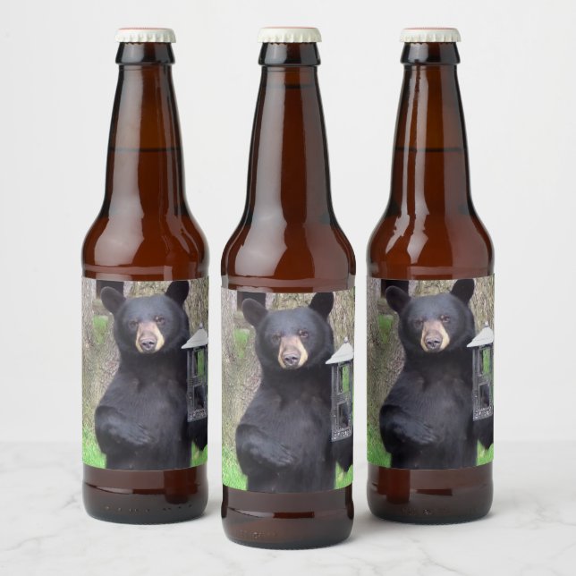 Rótulo Para Garrafa De Cerveja Belo Urso Negro (Garrafas)