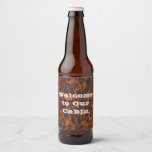 Rótulo Para Garrafa De Cerveja Bem-vindo à nossa cabine de aluguel de casa dourad