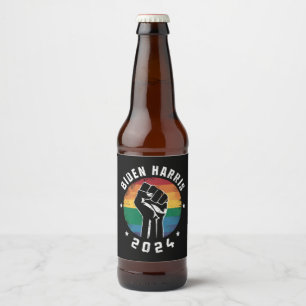 Rótulo Para Garrafa De Cerveja Biden Harris 2024 LGBT Arco-íris Orgulho Gay Eleiç