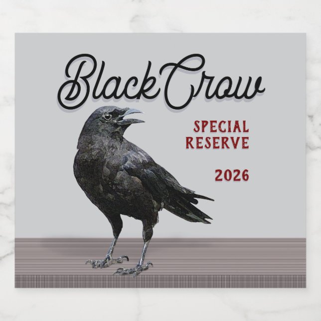 Rótulo Para Garrafa De Cerveja Black Crow Brand Bottle Label (Rótulo Único)