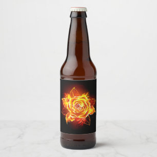 Rótulo Para Garrafa De Cerveja Blooming Fire Rosa