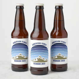 Rótulo Para Garrafa De Cerveja Blue Mountain Sunset - Partido Personalizável