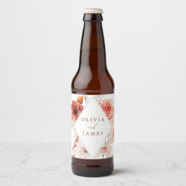 Rótulo Para Garrafa De Cerveja Boho Floral Boho Casamento