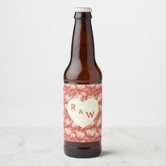 Rótulo Para Garrafa De Cerveja Bold Tulip Petal Beach Wedding