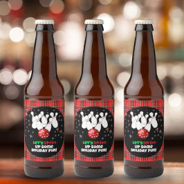 Rótulo Para Garrafa De Cerveja Boliche de Feriado Festivo
