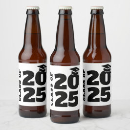 Rótulo Para Garrafa De Cerveja Boné de gradação do Tassel Preto