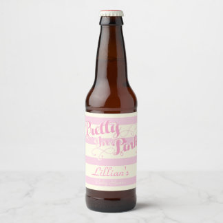 Rótulo Para Garrafa De Cerveja Bonito no rótulo de vinho cor-de-rosa, Chá de fral
