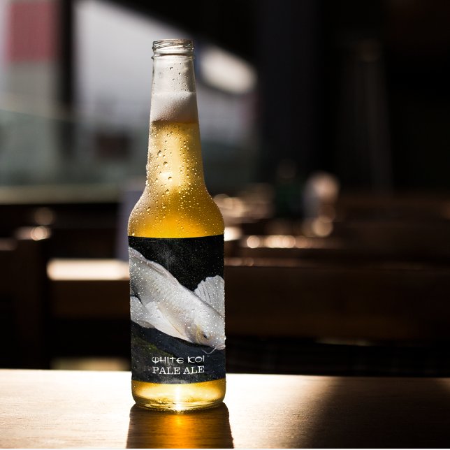 Rótulo Para Garrafa De Cerveja Borboleta Branca Koi Foto Personalizada (In Situ)
