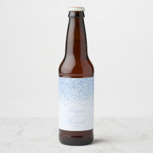 Rótulo Para Garrafa De Cerveja Brilho macio dos azuis bebés