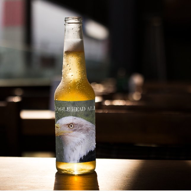 Rótulo Para Garrafa De Cerveja Cabeça de Águia Bald Americana (In Situ)
