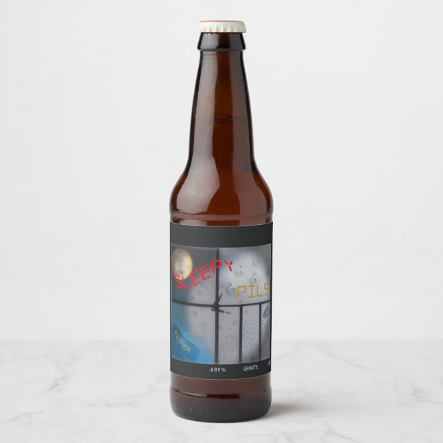 Rótulo Para Garrafa De Cerveja Calhas sonolentas, nome e estilo (Frente)