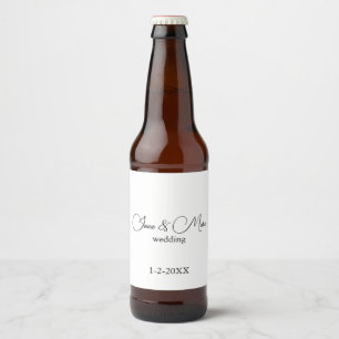 Rótulo Para Garrafa De Cerveja Caligrafia Elegante Casamento Sofisticado