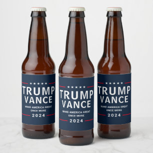 Rótulo Para Garrafa De Cerveja Campanha Presidencial Trump Vance 2024