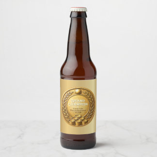 Rótulo Para Garrafa De Cerveja Campeonato do Torneio de Beer Pong Medalha de Ouro