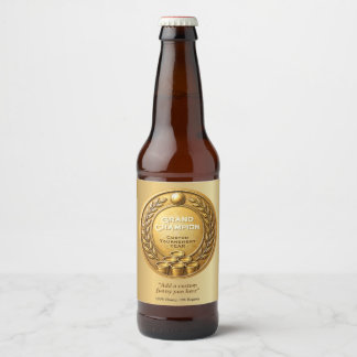Rótulo Para Garrafa De Cerveja Campeonato do Torneio de Beer Pong Medalha de Ouro