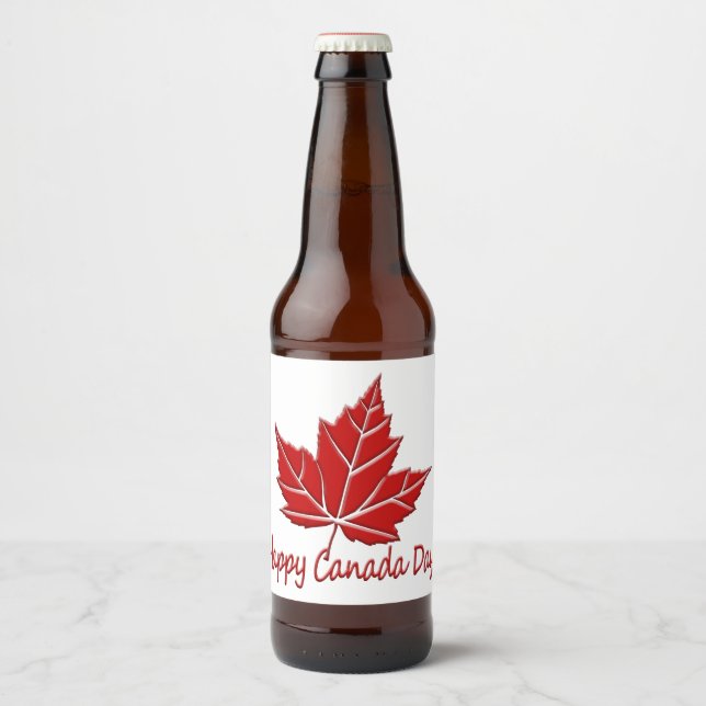 Rótulo Para Garrafa De Cerveja Canada Day Labels Custom Canada Liquor Bottle (Frente)