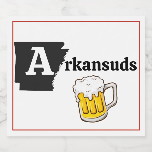 Rótulo Para Garrafa De Cerveja Caneca de Suds do Arkansas (Rótulo Único)