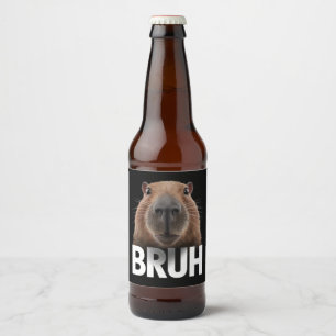 Rótulo Para Garrafa De Cerveja Capivara Engraçada Bruh 