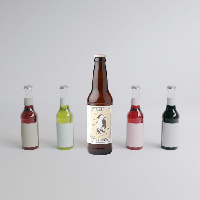 Rótulo Para Garrafa De Cerveja Cartas de Tarot | Chá de Panela | Casamento | Neut (Criador carregado)