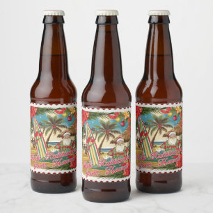 Rótulo Para Garrafa De Cerveja Cartões de natal do Natal