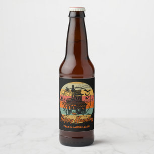 Rótulo Para Garrafa De Cerveja Casa assombrada do Halloween
