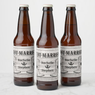 Rótulo Para Garrafa De Cerveja Casados no Oeste Lenha Casamento Caubói País
