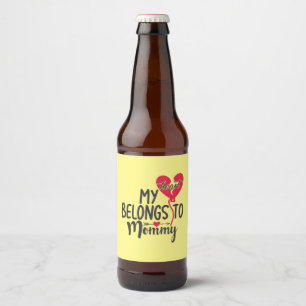 Rótulo Para Garrafa De Cerveja Casal Presente Que Meu Coração Pertence A Mamães