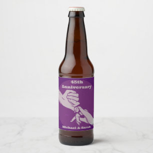 Rótulo Para Garrafa De Cerveja Casal romântico de aniversário de cliente de mãos