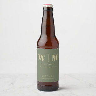 Rótulo Para Garrafa De Cerveja Casamento Bebida Ouro Sage Moderno Minimalista