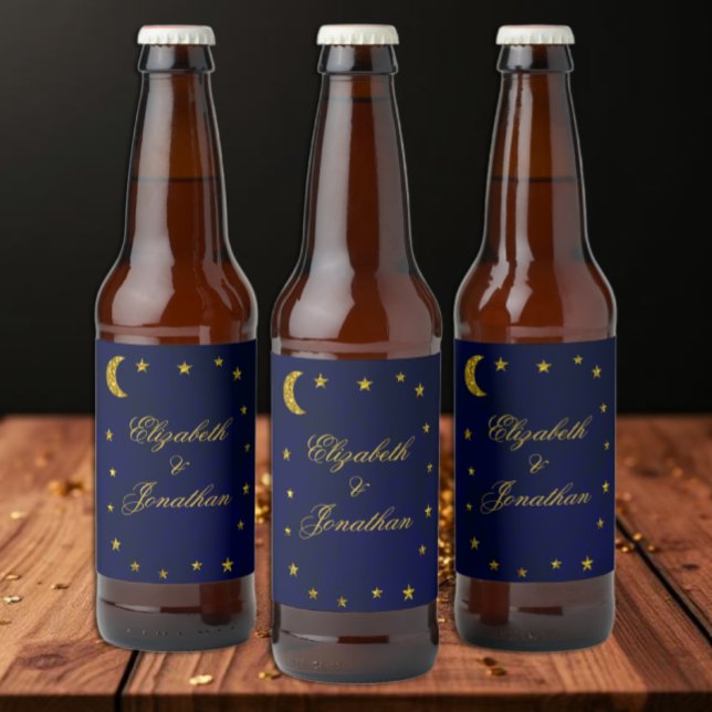 Rótulo Para Garrafa De Cerveja Casamento Celestial Noite Sky (Criador carregado)