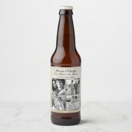 Rótulo Para Garrafa De Cerveja Casamento de Colagem de Fotos Personalizada da Vin