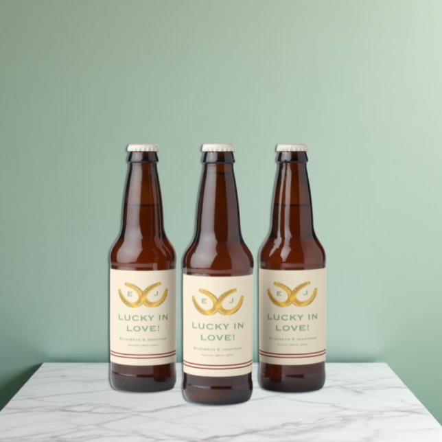 Rótulo Para Garrafa De Cerveja Casamento de ferraduras ocidentais (Criador carregado)
