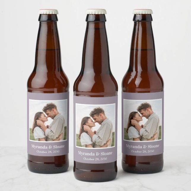 Rótulo Para Garrafa De Cerveja Casamento de Foto Moderna (Garrafas)