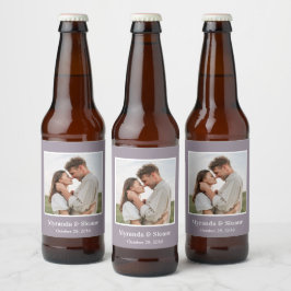 Rótulo Para Garrafa De Cerveja Casamento de Foto Moderno
