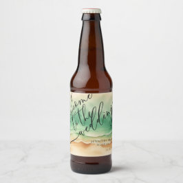 Rótulo Para Garrafa De Cerveja Casamento de Ocean Beach Summer Sea