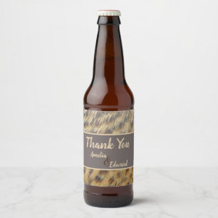 Rótulo Para Garrafa De Cerveja Casamento Obrigado Impressão Animal, Convidado