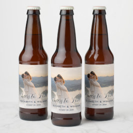 Rótulo Para Garrafa De Cerveja Casamento personalizado com bolinhas douradas e az